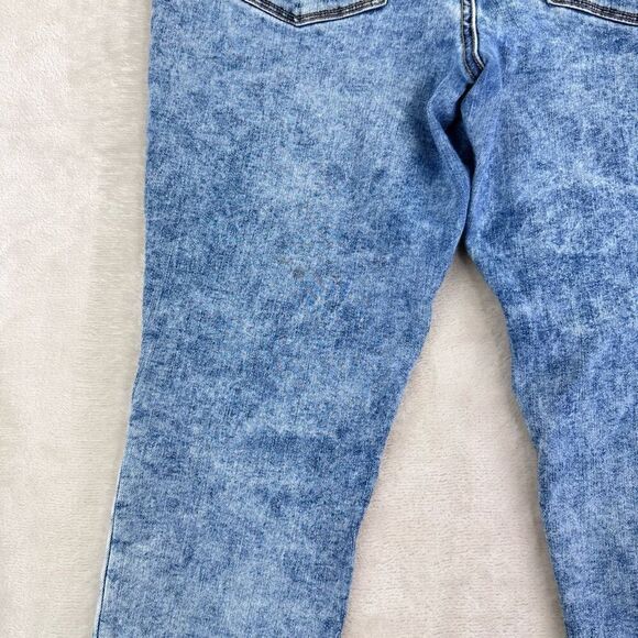 Maurice’s Jeans Women’s M (10) Blue Acid Washed High Rise Stretch Raw Hem Ankle - Picture 4 of 9